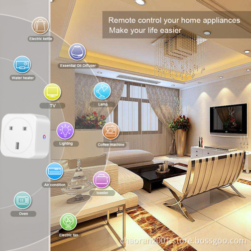 Chaoran OEM Design Smart Home Google Home Amazon Alexa Smart WiFi UK Socket